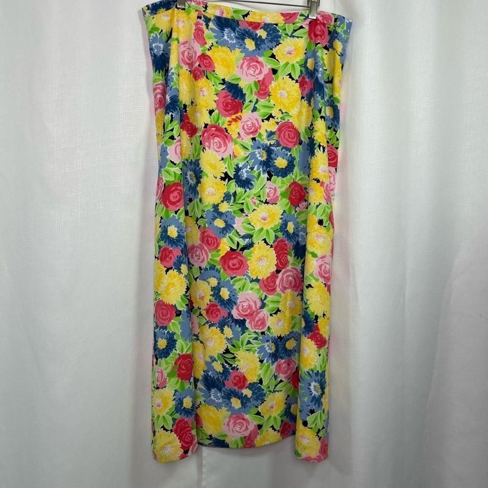 Pendleton Skirt Womens Size 16 Midi Floral Polyester Multicolor Colorful Lined